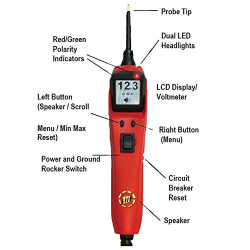 Power Probe PP3EZREDCS Circuit Tester with Learning and Diagnostics Mode for Easy Automotive Electrical and Component Testing for 12 to 24 Volts Electrical Systems – Tool Only - Image 3