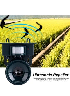 Beauenty Solar Powered PIR Motion Sensor Ultrasonic Pest Repeller Bird Dog Cat Mouse Chaser Solar Pest Repeller Ultrasonic Repeller  - Image 1