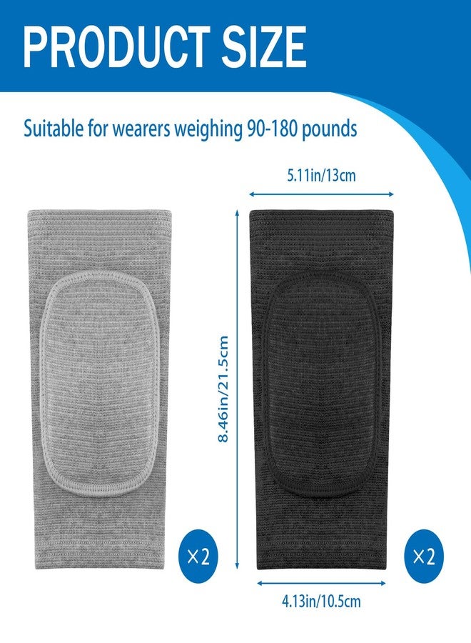 SNOMEL 2 Pair Volleyball Elbow Pads, Breathable Arm Brace Pads, Anti-Collision Elbow Protector Sleeve Wraps with Padded Soft Support Cushion for Tennis Basketball (Black & Gray) - Image 2