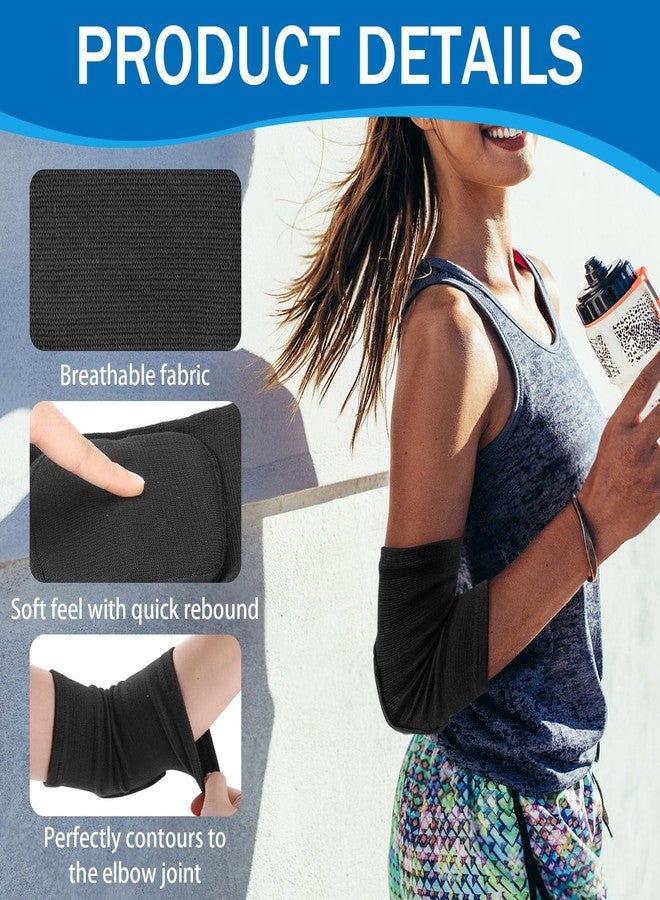 SNOMEL 2 Pair Volleyball Elbow Pads, Breathable Arm Brace Pads, Anti-Collision Elbow Protector Sleeve Wraps with Padded Soft Support Cushion for Tennis Basketball (Black & Gray) - Image 3