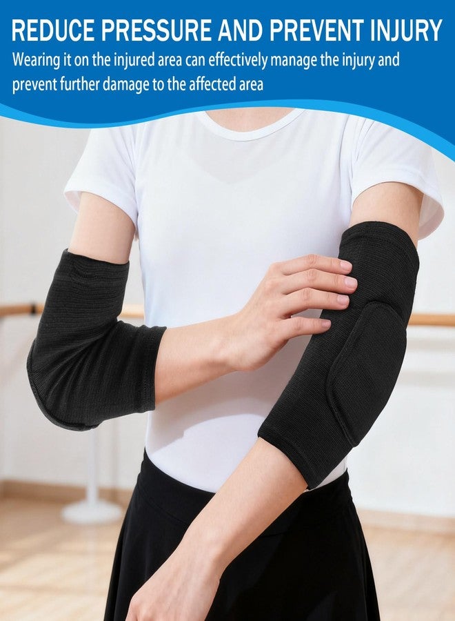 SNOMEL 2 Pair Volleyball Elbow Pads, Breathable Arm Brace Pads, Anti-Collision Elbow Protector Sleeve Wraps with Padded Soft Support Cushion for Tennis Basketball (Black & Gray) - Image 4