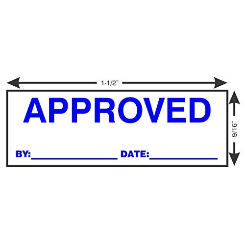 Supply360 AS-IMP1102B - Approved Stamp with by: & Date:, Blue Ink, Heavy Duty Commerical Self-Inking Rubber Stamp, 9/16" x 1-1/2" Impression - Image 2