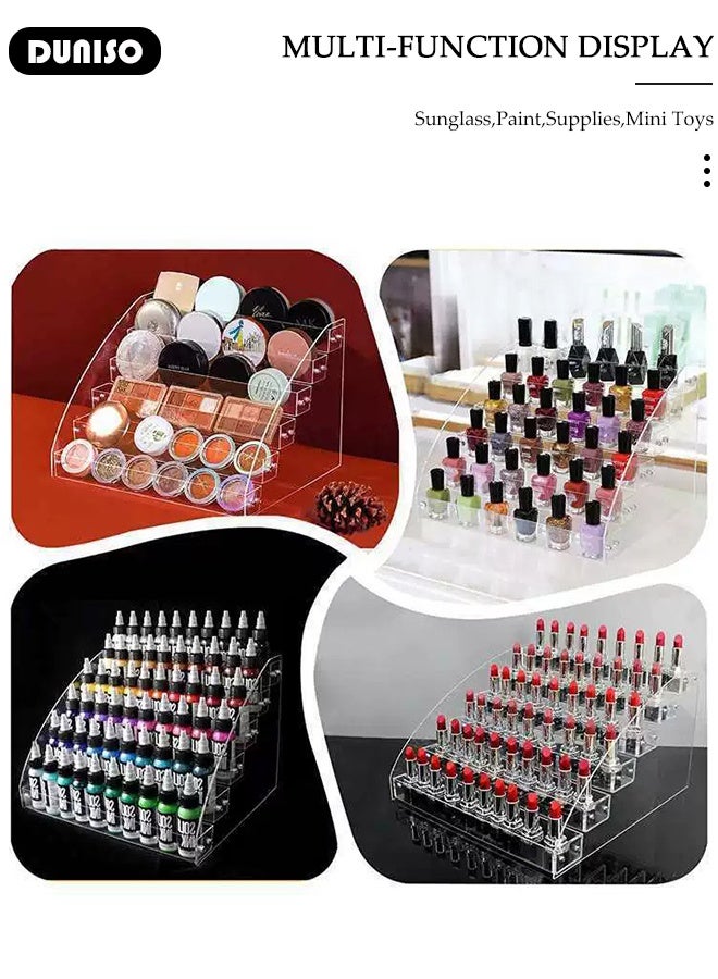 DUNISO Nail Polish Organizer Clear Acrylic Display Stand 7 Layers, Space Saving Multi-Functional Storage Rack,Clear Display Stand Rack for  Eyeglasses，Essential Oils，Makeup，Lipstick - Image 5