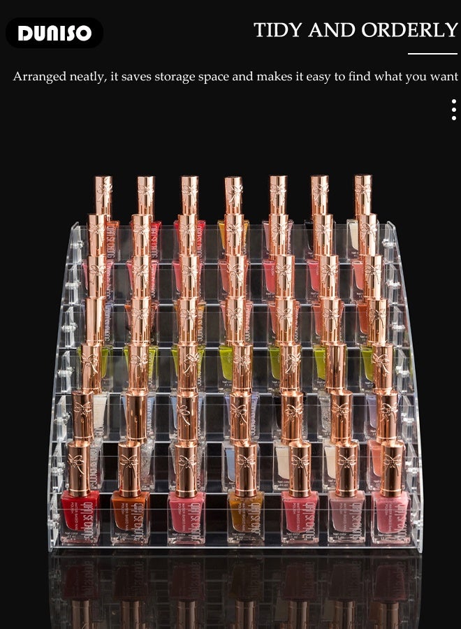 DUNISO Nail Polish Organizer Clear Acrylic Display Stand 7 Layers, Space Saving Multi-Functional Storage Rack,Clear Display Stand Rack for  Eyeglasses，Essential Oils，Makeup，Lipstick - Image 2
