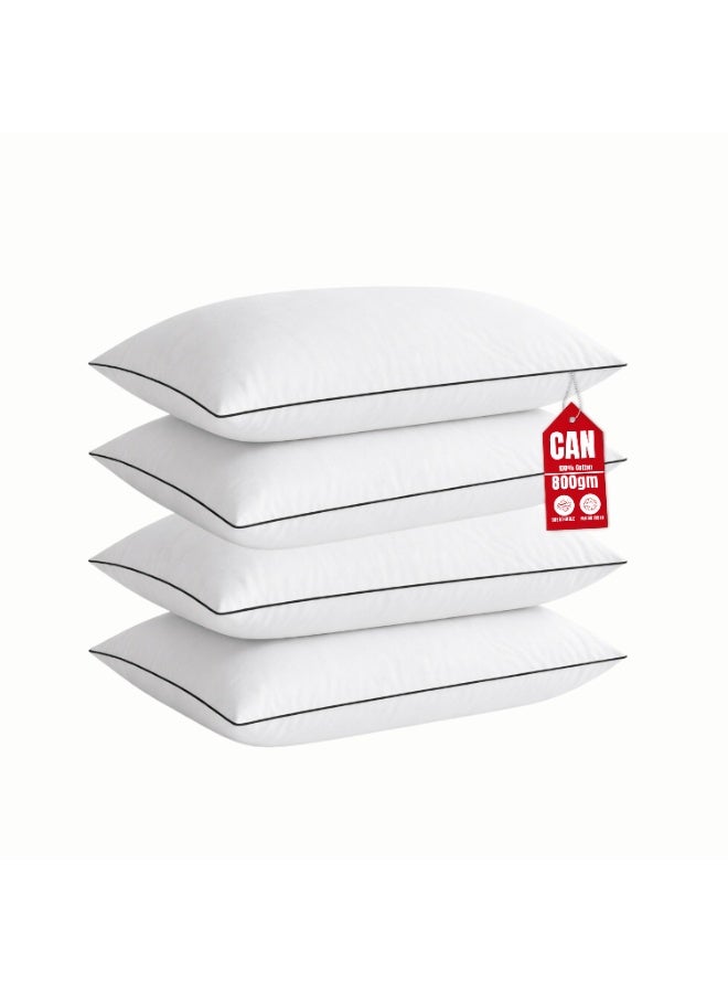 CAN Luxury Hotel Quality Memory Foam Pillows Pack of 4 - Premium 3D Microfiber Filling with Breathable Cover - Best for Side, Back and Stomach Sleepers - Orthopedic Bed Pillows (4, Standard) - Image 1