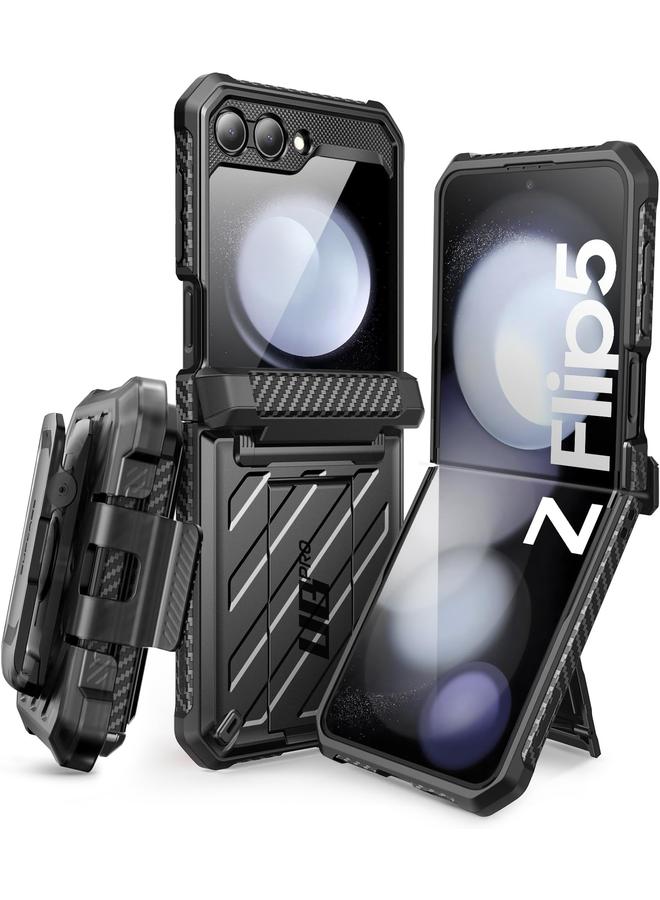 SupCase Unicorn Beetle Pro Series Case For Samsung Galaxy Z Flip 5 5G 2023 Hinge Protection Dual Layer Rugged Protective Case With Holster And Kickstand Black - Image 1