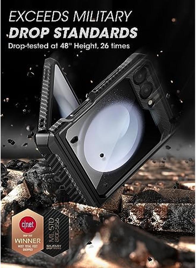 SupCase Unicorn Beetle Pro Series Case For Samsung Galaxy Z Flip 5 5G 2023 Hinge Protection Dual Layer Rugged Protective Case With Holster And Kickstand Black - Image 2