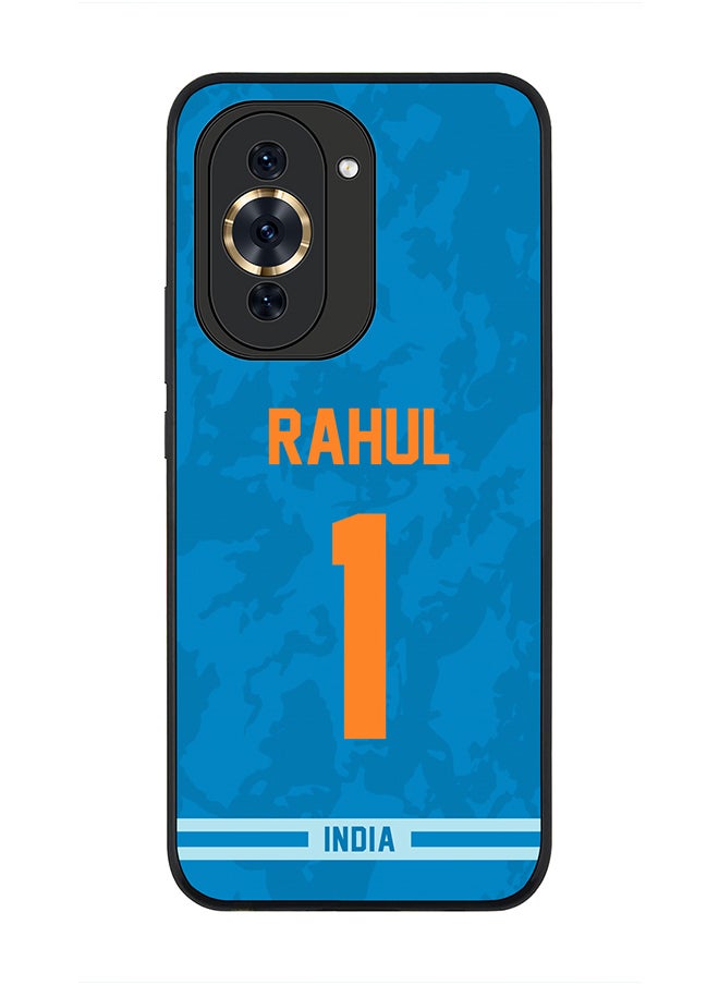 Stylizedd - Cover for Huawei nova 10 4G Case , Rugged Black Slim fit Soft Flexible Thin Protective Phone Cases - Player Name - KL Rahul, Jersey Number- 1 - Image 1