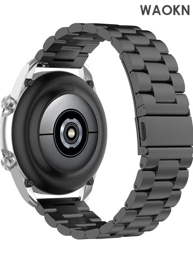 WAOKN 2 PCS Metal Watch Band Compatible with Huawei Watch 4 Pro/GT Runner/GT4 46mm/GT3 46mm/GT2 46mm Wrist Strap Compatible with Huawei Watch 3/Watch 3 Pro Bands for Huawei Watch GT2 Pro/GT3 Pro Bracelet/honor MagicWatch2 46mm,Quick Release For Bracelet Smart Replacement Wristband Business.Fashion Bracelet Stainless Steel Bracelet Band Watch 22mm Watch Strap Easy to Adjust The Length of The Assembly Wrist - Image 3