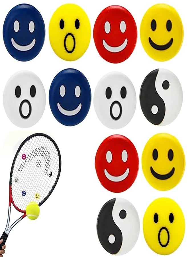 BCNJEPIN 12PCS Tennis Dampener, Silicone Tennis Racket Dampeners with 6 Fun Designs, Tennis Shock Absorber, Vibration Dampener for Tennis Enthusiasts and Beginners, 2.3cm x 2.3cm x 0.7cm - Image 1