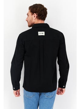 Esprit x Rest and Recreation Men Textured Long Sleeve Jacket Shirt, Black  - Image 4