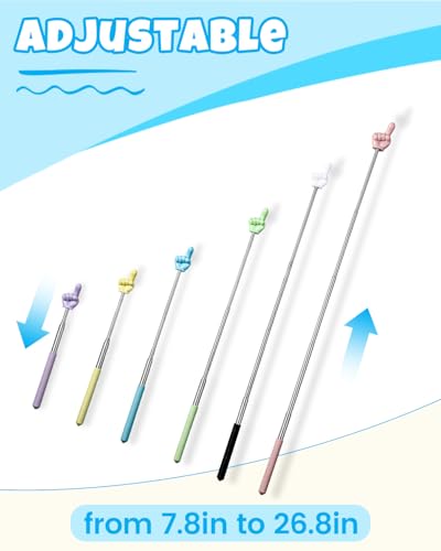 NOKOGMT 6PCS Finger Pointer Stick for Classroom – Extendable Teacher Pointer Stick and Pointer Finger Tool – Colorful Hand Pointer Stick for Presentations–Telescopic Pointer Stick–Classroom Essentials - Image 2