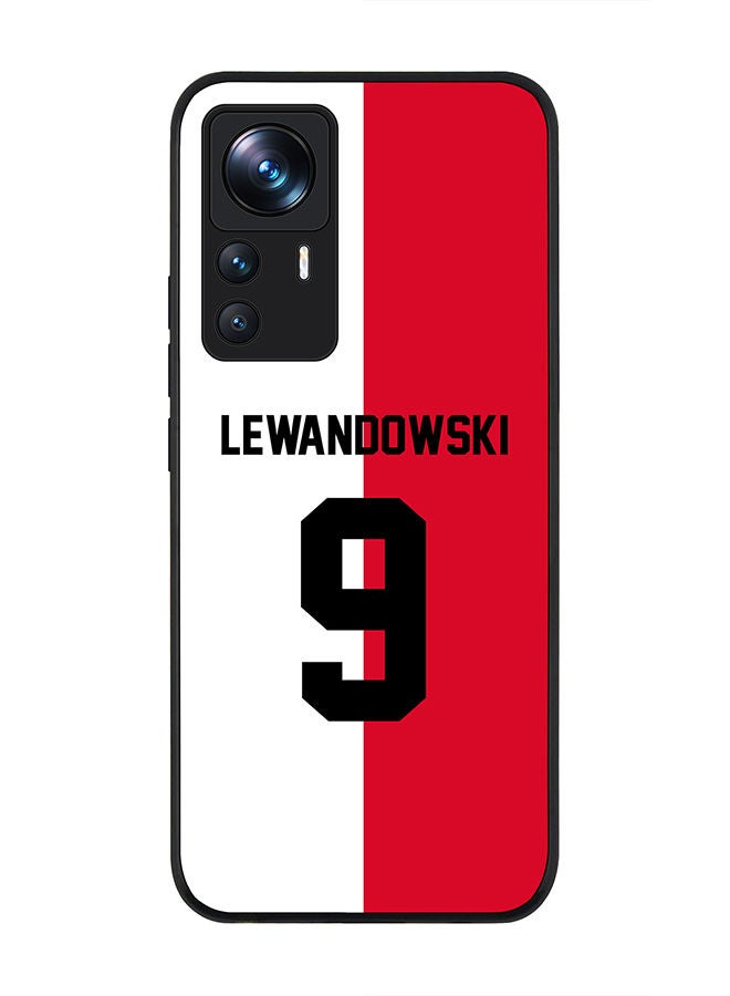 Stylizedd Rugged Black edge case for Xiaomi 12T/12T Pro Slim fit Soft Case Flexible Rubber Edges Anti Drop TPU Gel Thin Cover - Football Team - Poland Player Name - Lewandowski - Image 1