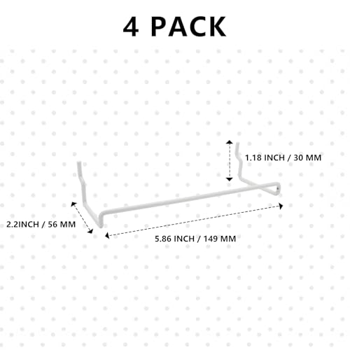 Homakover 4 Pack Pegboard Hooks - Ribbon Storage Rack, Tape & Ribbon Organizer, Fits Standard Pegboards - Image 3