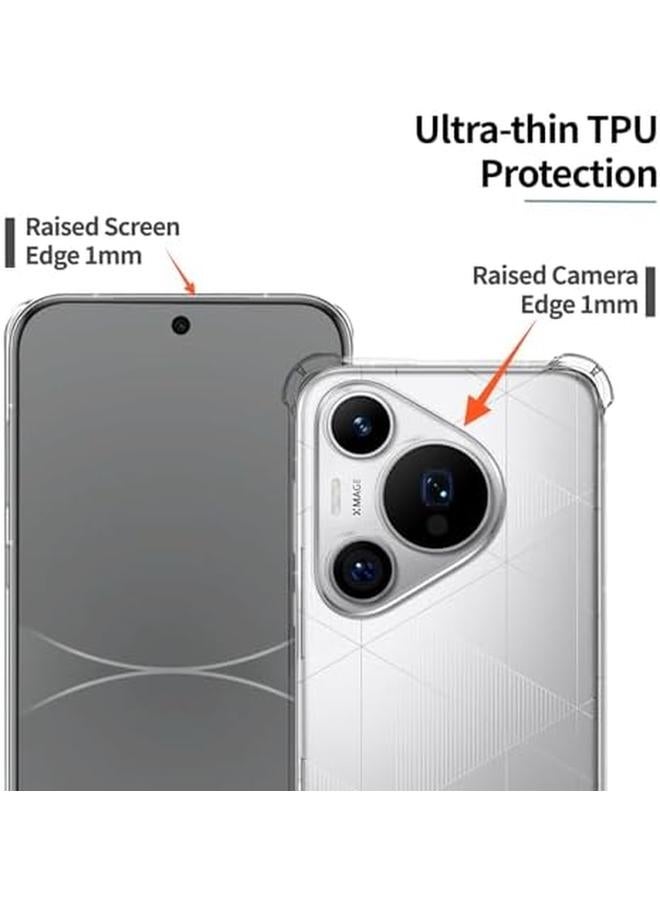 إيروريكس قطعة بالإضافة إلى قطعتين متوافقتين مع واقي شاشة الخصوصية لهاتف Huawei Pura 70 وحافظة مضادة للخدش عالية الدقة وواضحة للغاية بإطار TPU ناعم وحافظة رفيعة للغاية لهاتف Huawei Pura 70 غطاء شفاف - Image 4