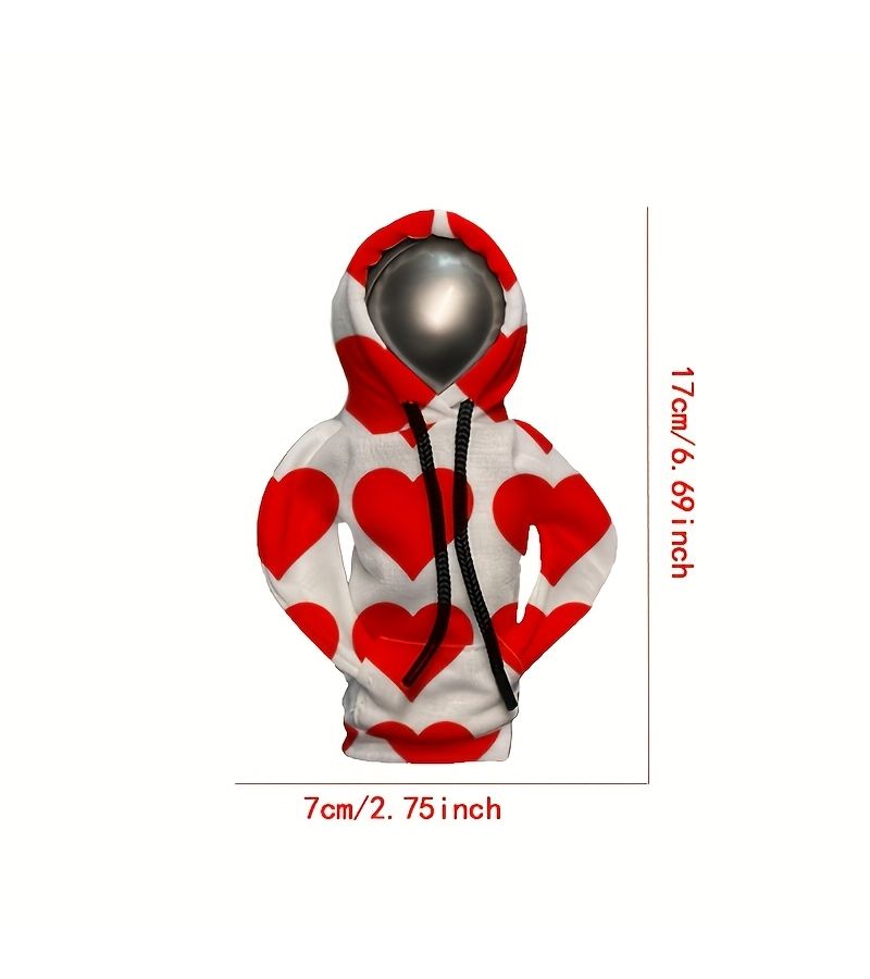 1pc Car Shift Hoodie For Shifter Cover Mini Hoodie Cute Interior Accessories Valentine Gift - Image 3