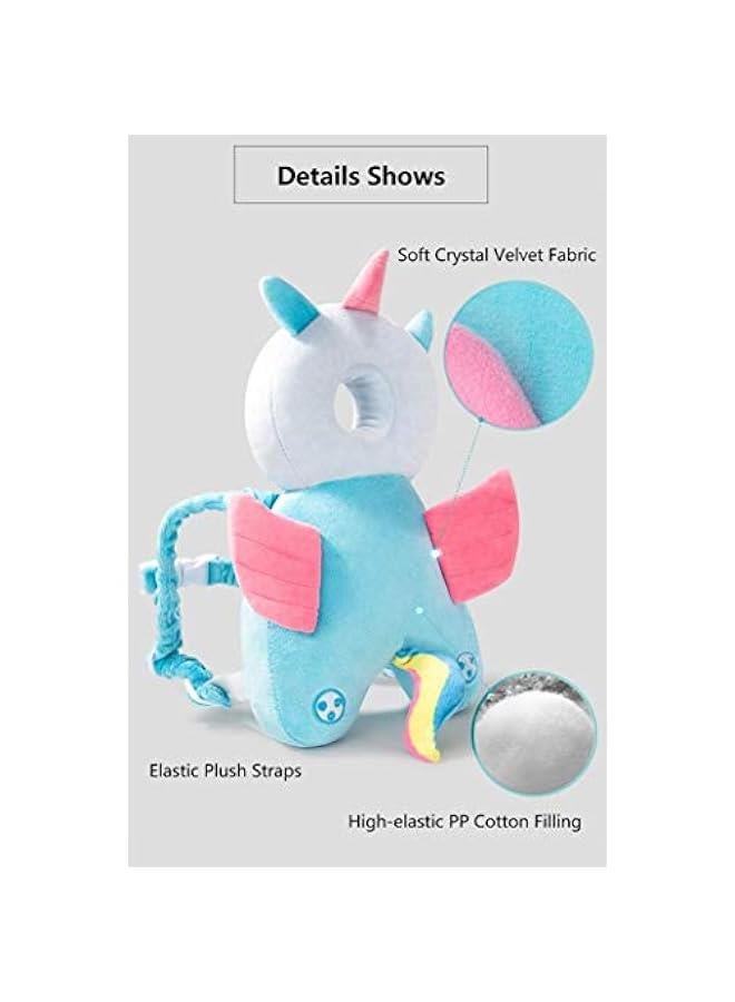 HOOKOR Baby Head Protector,Toddler Baby Head Protection Cushion Backpack,Adjustable Infant Support Head Pillows Soft Baby Nursery Pillows for Crawling & Walking (Blue Angel)  - Image 4