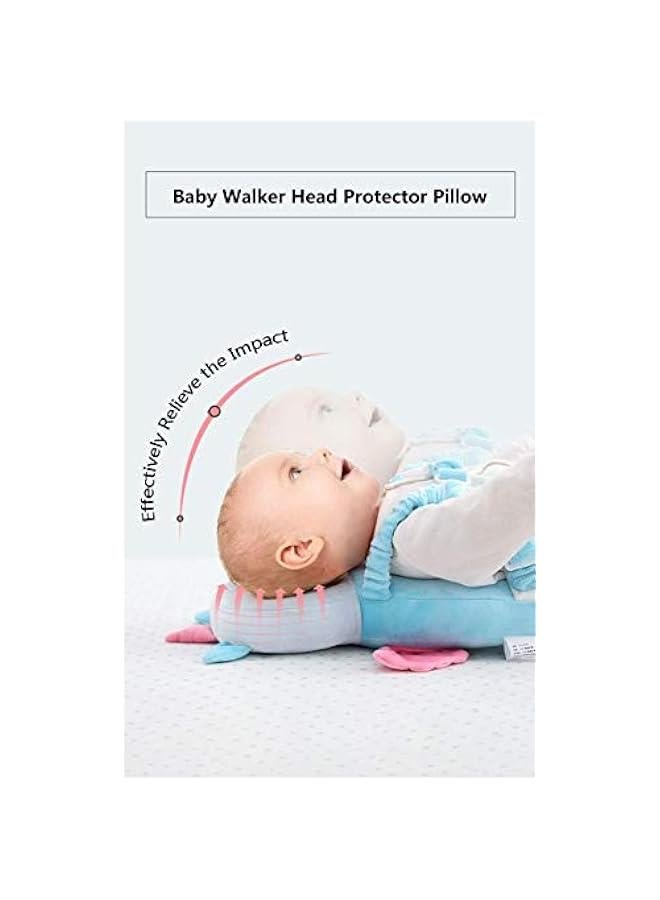 HOOKOR Baby Head Protector,Toddler Baby Head Protection Cushion Backpack,Adjustable Infant Support Head Pillows Soft Baby Nursery Pillows for Crawling & Walking (Blue Angel)  - Image 3