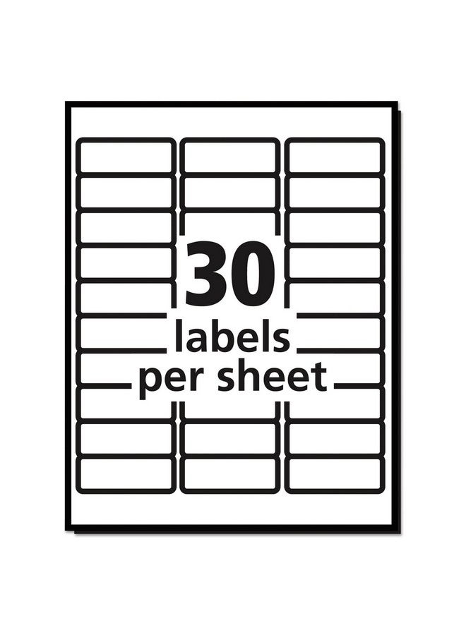 افيري ملصقات بريدية بيضاء سهلة التقشير للطابعات الليزرية، مقاس 1 × 2.62 بوصة، صندوق يحتوي على 3000 ملصق (5160)، عبوتان - Image 5