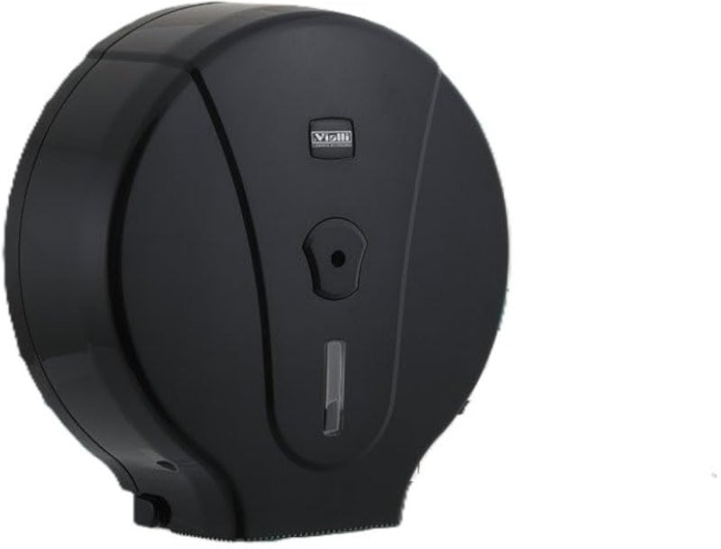 Large Black Commercial Jumbo Roll Toilet Paper Dispenser, Wall Mounted Bathroom Tissue Holder, Professional Grade