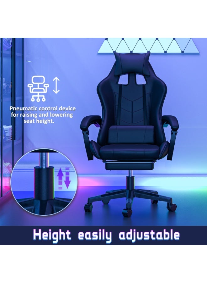 NEWLAN Ergonomic Gaming Chair with Footrest, 135° Recline & Adjustable Height – High Back PU Leather Office Chair for Gamers & Office Use. - Image 3