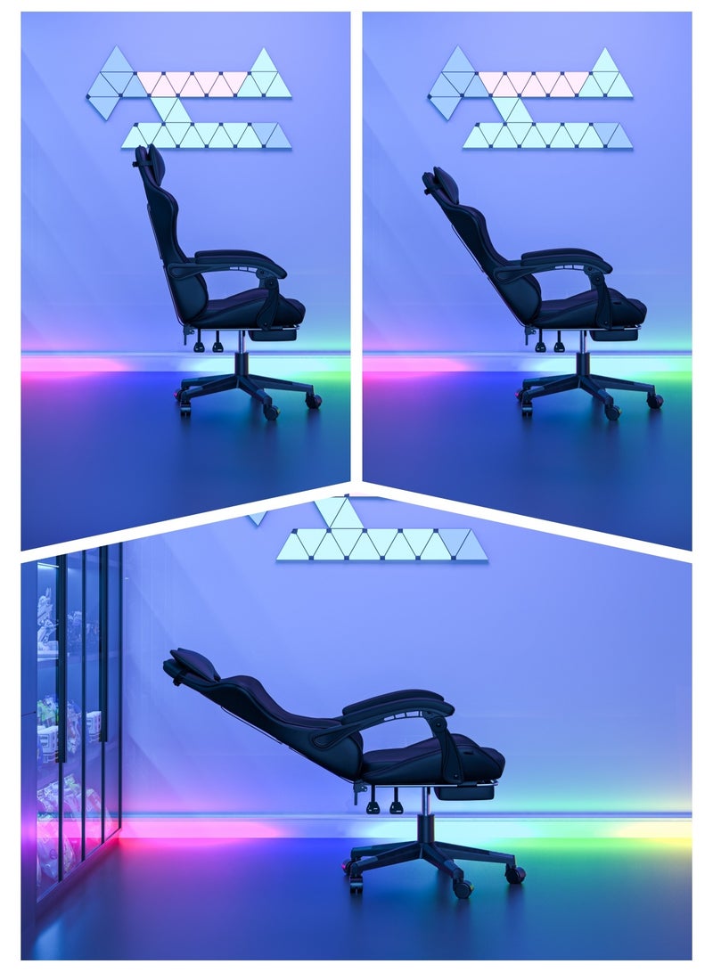 NEWLAN Ergonomic Gaming Chair with Footrest, 135° Recline & Adjustable Height – High Back PU Leather Office Chair for Gamers & Office Use. - Image 5