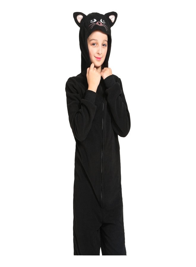 Leadtex Unisex Black Cat Costume Kids Halloween Animal Onesie for Girls Boys, Halloween Role Play Themed Party L8-10 - Image 3