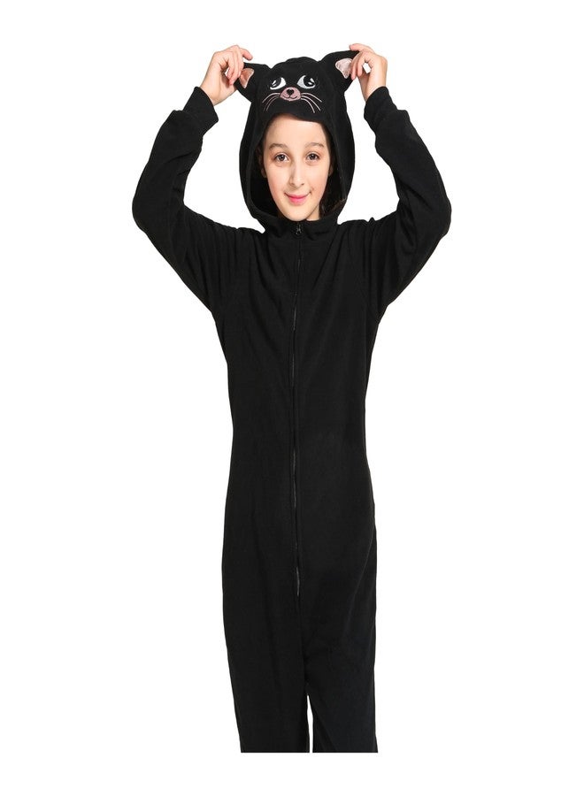 Leadtex Unisex Black Cat Costume Kids Halloween Animal Onesie for Girls Boys, Halloween Role Play Themed Party L8-10 - Image 4