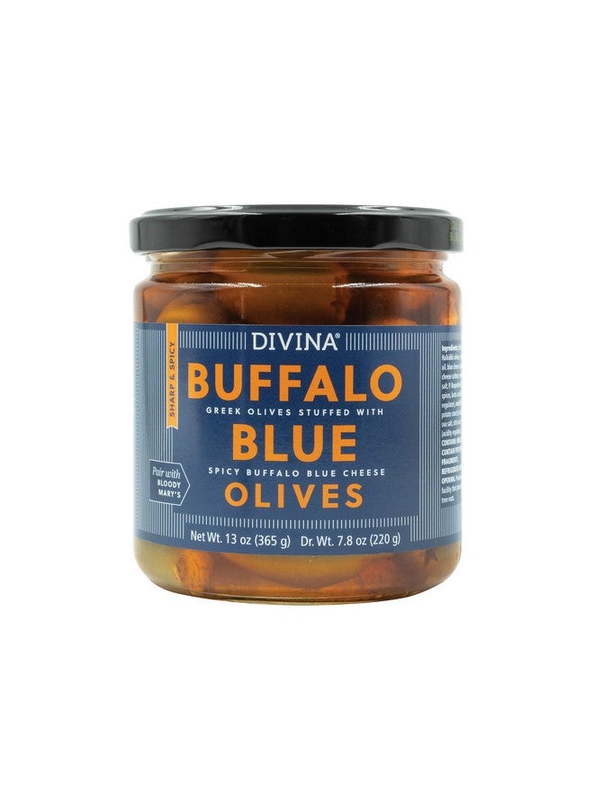 Divina Spicy Buffalo Blue-Cheese-Stuffed Greek Olives, 13 Ounce Net Weight - Image 1