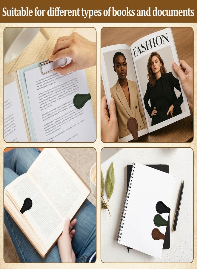 Bolsdoic 3 PCS Magnetic Bookmarks, Vintage Faux Leather Book Marks for Reading, Double-Sided Magnetic Bookmarks Book Accessories, Stylish Gifts for Book Lover Readers Men Women Teachers Students - Image 4