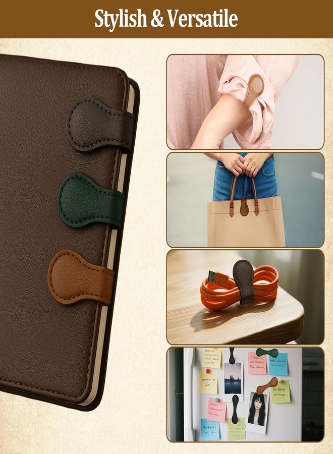 Bolsdoic 3 PCS Magnetic Bookmarks, Vintage Faux Leather Book Marks for Reading, Double-Sided Magnetic Bookmarks Book Accessories, Stylish Gifts for Book Lover Readers Men Women Teachers Students - Image 5