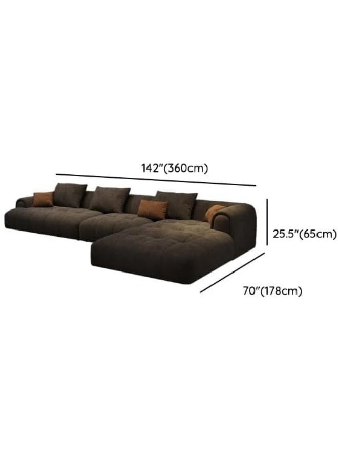 Zayn comforts L-Shaped Espresso Corner Sectional Sofa â€“ Spacious Seating with Durable Fabric for Modern Living Rooms (Left Chaise) - Image 2