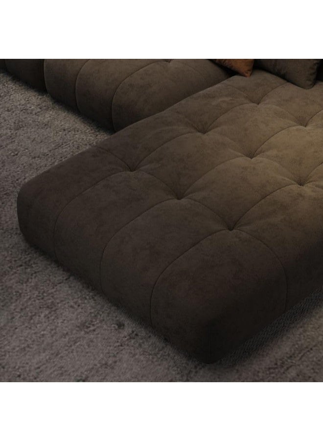 Zayn comforts L-Shaped Espresso Corner Sectional Sofa â€“ Spacious Seating with Durable Fabric for Modern Living Rooms (Left Chaise) - Image 4