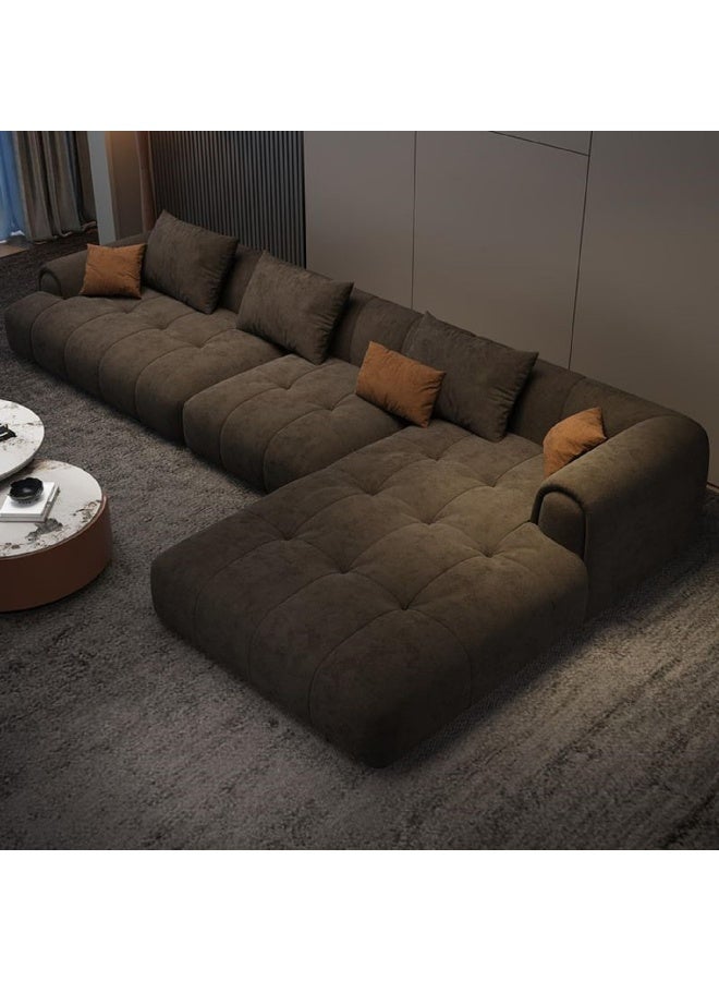 Zayn comforts L-Shaped Espresso Corner Sectional Sofa â€“ Spacious Seating with Durable Fabric for Modern Living Rooms (Left Chaise) - Image 1