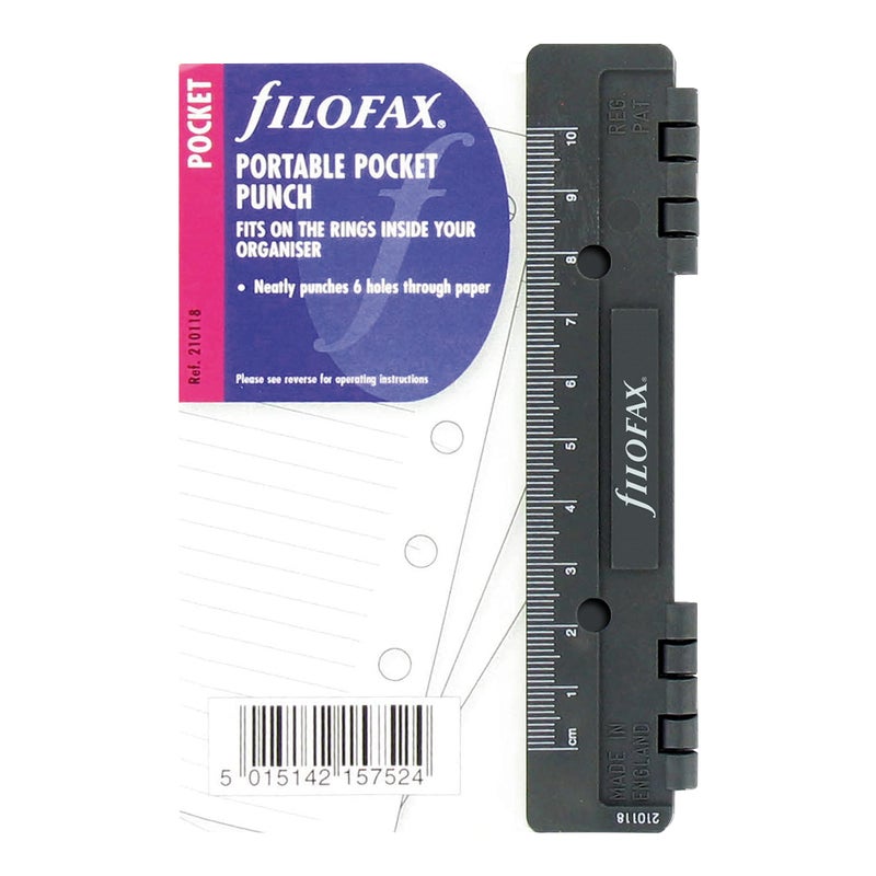 Filofax Organizer Accessory Portable Hole Punch 5125 x 3312 Black Pocket Size B210118 - Image 2