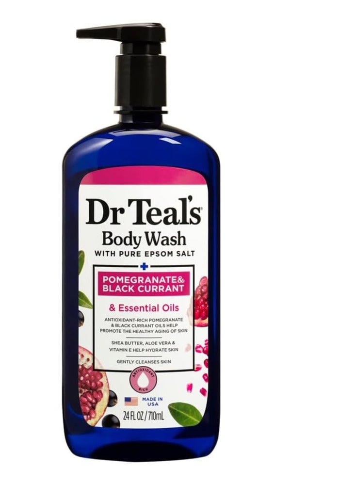 Epsom Salt Body Wash,Pomegranate and Black Currant and Essential Oils,710ml