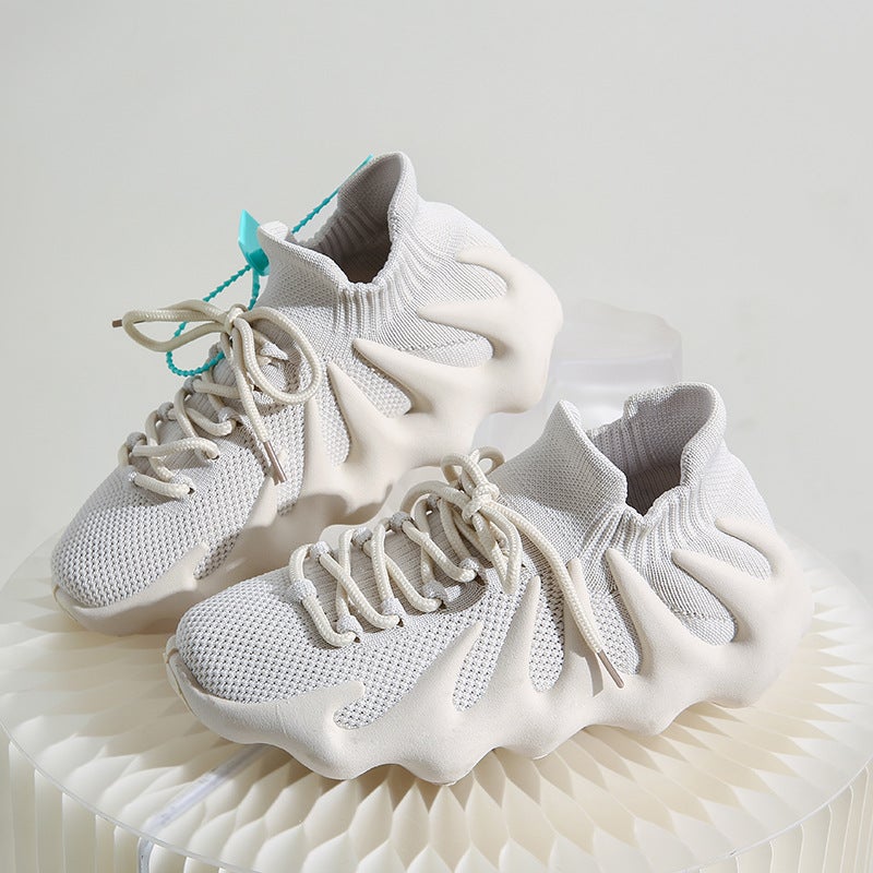 Women's Breathable Knit High Top Sneakers - Image 3