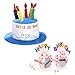 Okllen Birthday Hats Set of 2 for Adults Plush Cake Hats with Sunglasses Funny Party Novelty Hats for Birthday Party Favors Blue Pink - Image 4