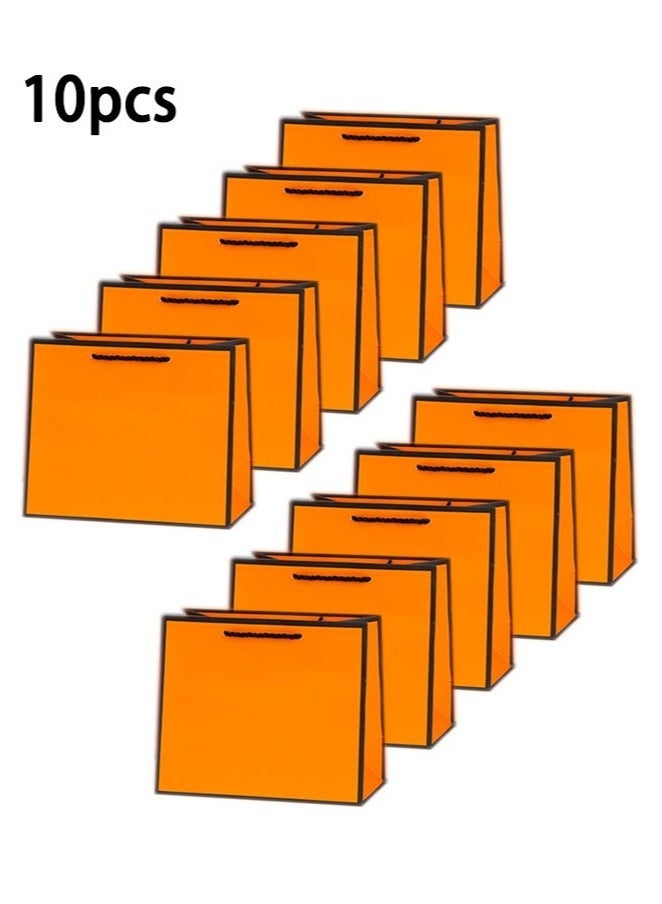 10 Pieces Party Favor Bags,Shopping Bag,Party Bags For Kids, supplies Snack candy Gift Bag Food Bags,Bags For Birthday Wedding Celebrations Party Favors 27*21*8（Orange） - Image 1