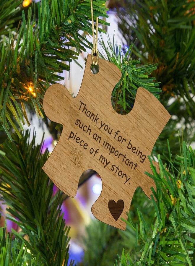 PlaqueMaker Thank You for Being a Piece of My Story Bamboo Wood Ornament Cut in The Shape of a Puzzle Piece - These Make Good Gifts for Teachers, Leaders, and Mentors-Can be Written On with Permanent Marker - Image 2