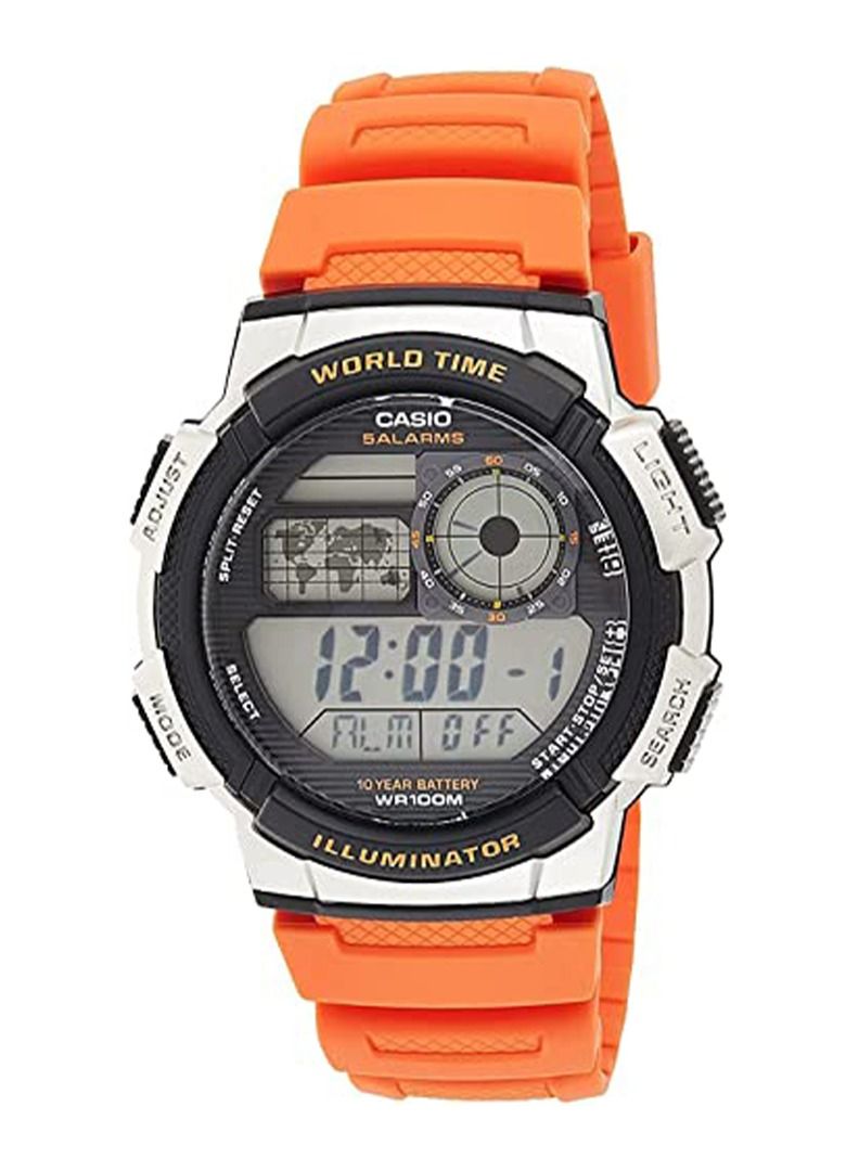 CASIO Men's Youth Timepiece Water Resistant Digital Watch AE-1000W-4BVDF - Orange - Image 1