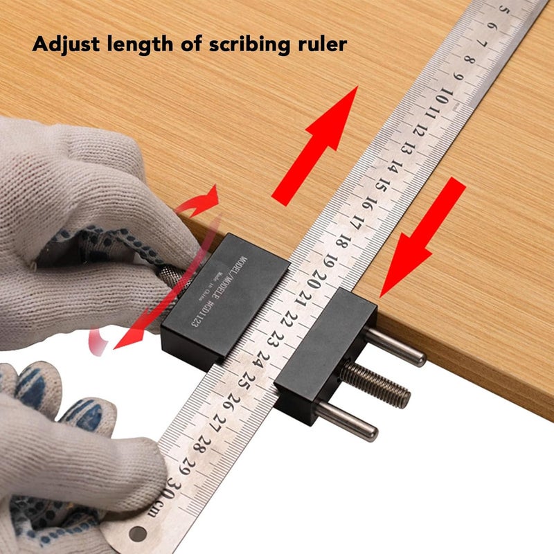Woodworking Scriber Ruler Carpenter Positioning Tool Marking Line Ruler for Fine Woodworking - Image 3