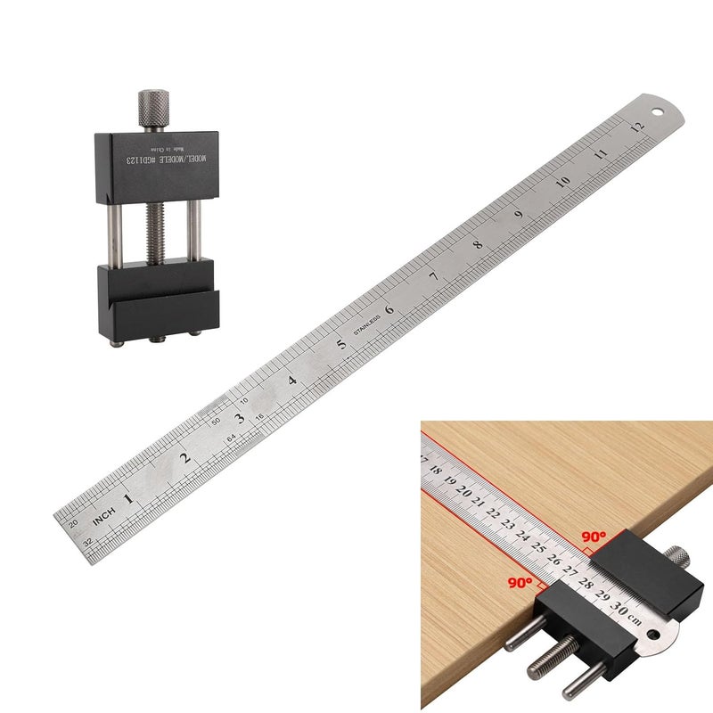 Woodworking Scriber Ruler Carpenter Positioning Tool Marking Line Ruler for Fine Woodworking - Image 2