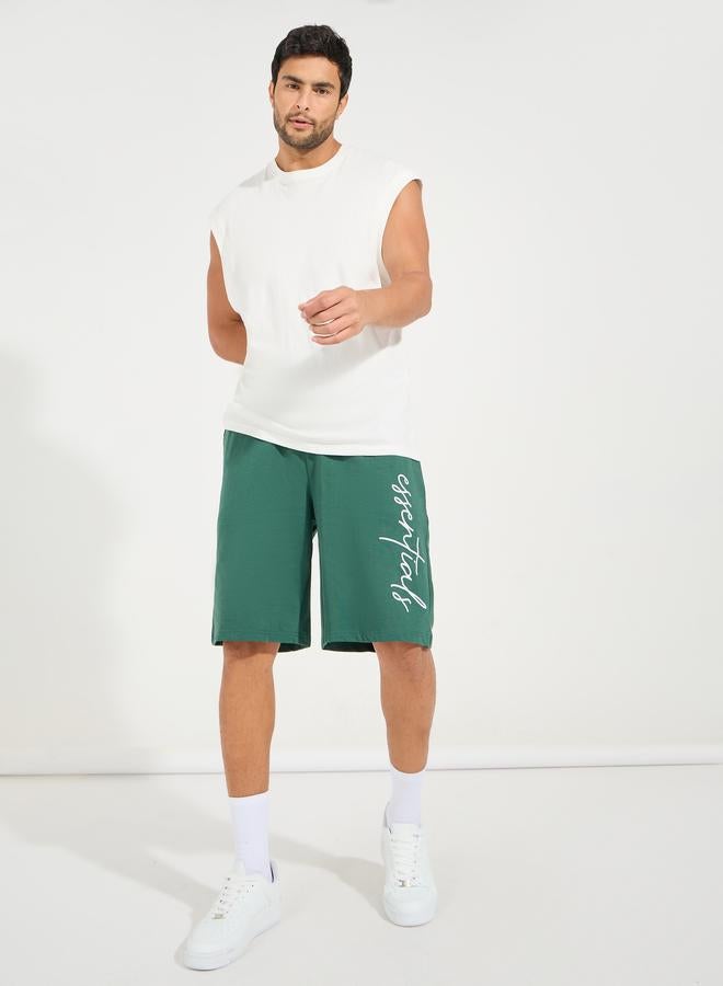 Styli Essentials Print Oversized Cotton Shorts - Image 2