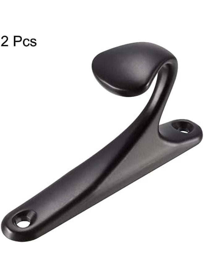 خطاف ستارة أسود مثبت على الحائط مقاس 87 مم × 23 مم × 47 مم زخرفي عبوة من قطعتين - Image 4