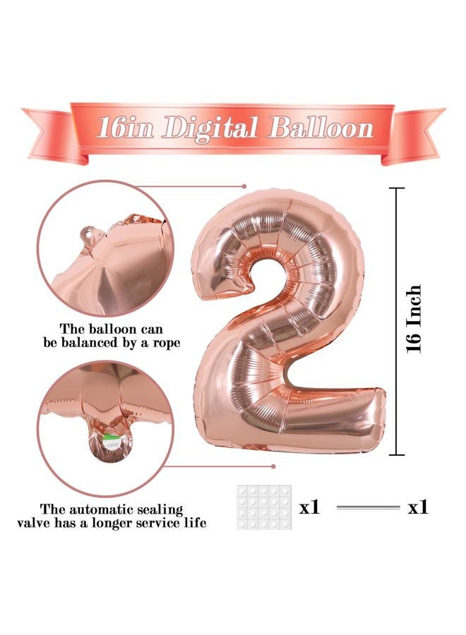 TONIFUL 16 Inch Number Balloon Rose Gold 0-9 Mylar Foil Number Balloons 10 Pcs Custom digitalal Balloons for Birthday Party Engagement Graduations Anniversary Baby Shower Decorations Party Supplies - Image 2