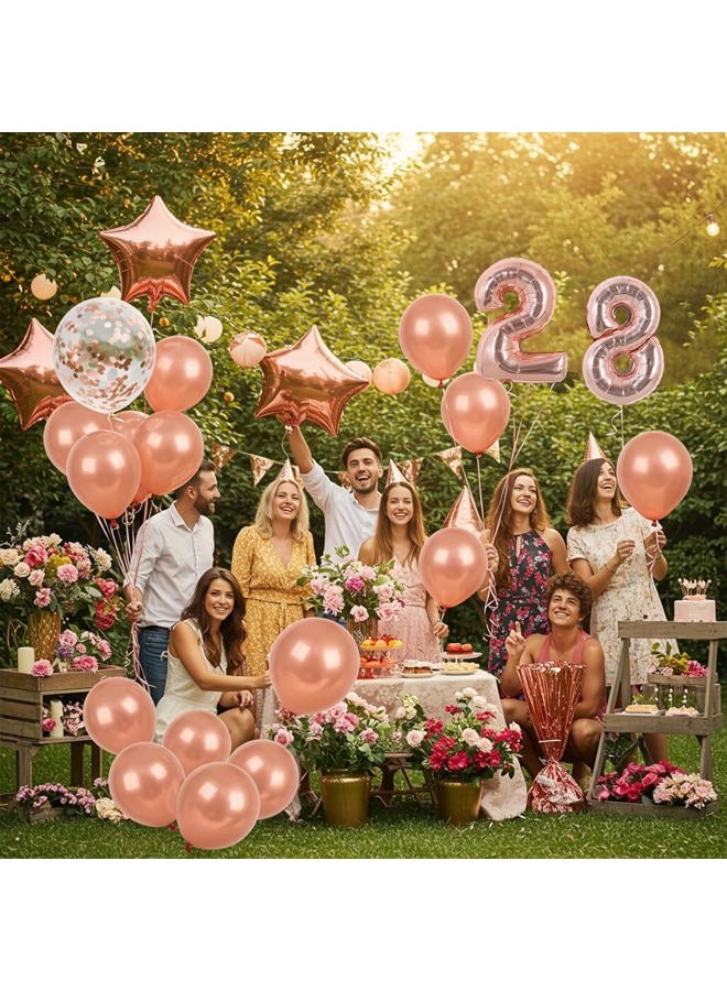 TONIFUL 16 Inch Number Balloon Rose Gold 0-9 Mylar Foil Number Balloons 10 Pcs Custom digitalal Balloons for Birthday Party Engagement Graduations Anniversary Baby Shower Decorations Party Supplies - Image 3
