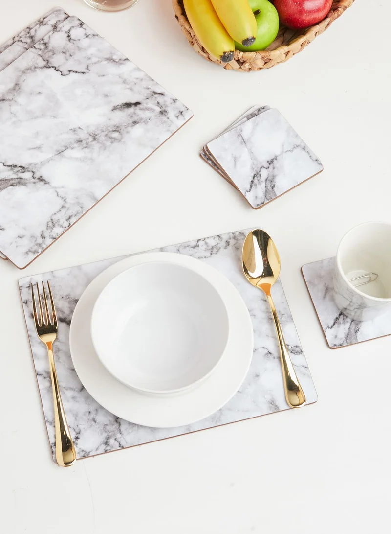 Marks & Spencer Set Of 4 Marble Effect Placemats & 4 Coasters