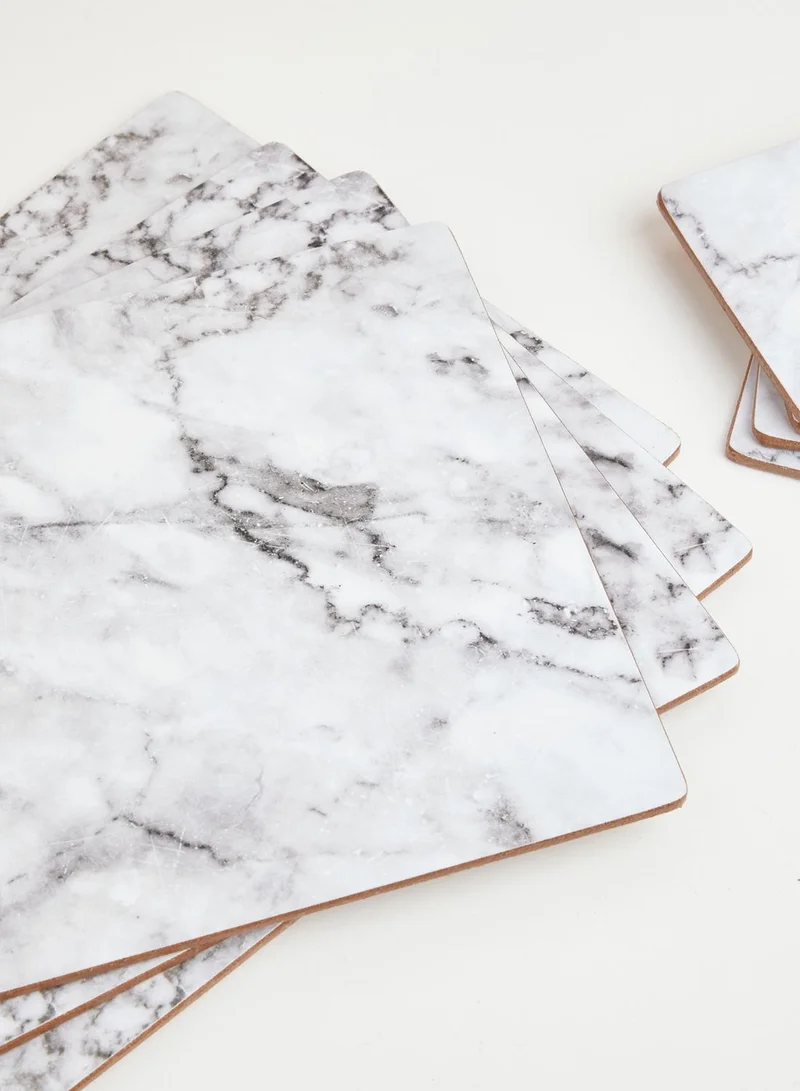Marks & Spencer Set Of 4 Marble Effect Placemats & 4 Coasters