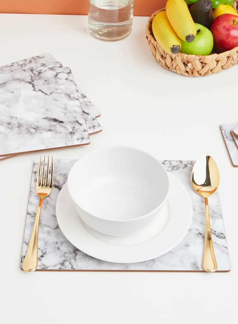Marks & Spencer Set Of 4 Marble Effect Placemats & 4 Coasters